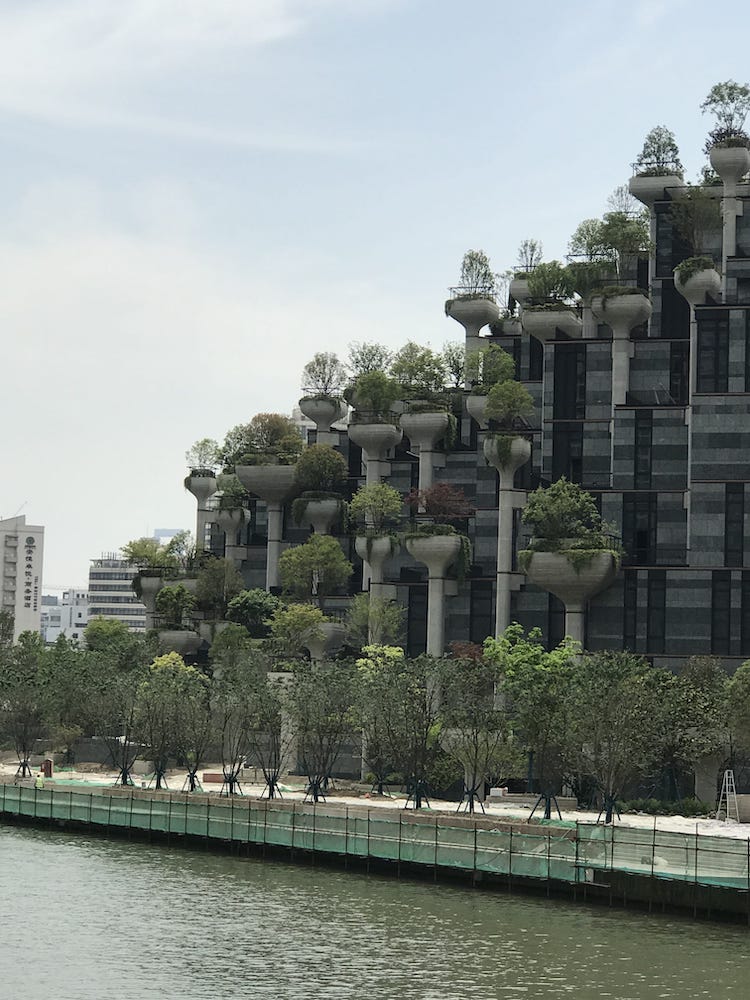 1000 Trees - Shanghai hanging gardens project designed by Heatherwick Studios