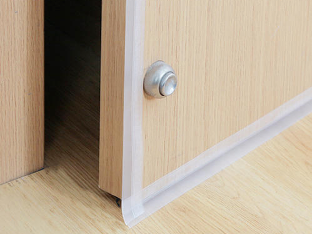 Preparing an Office for Winter - use foam or caulk to seal gaps in floor tiles