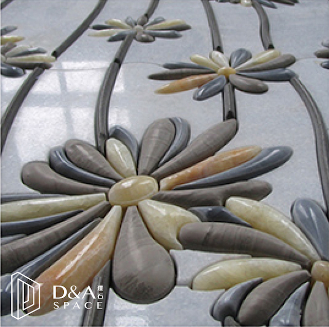 3D Waterjet Mosaic Full Bloom